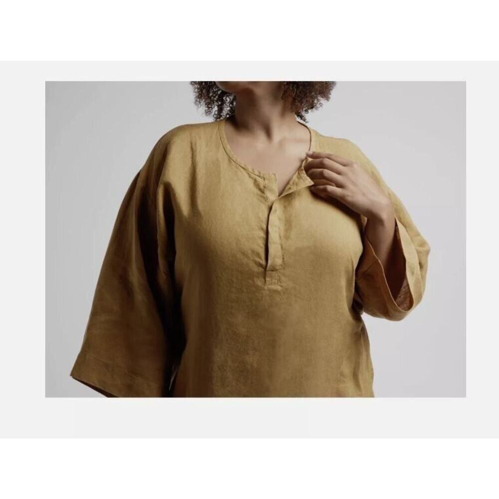 New Parachute Linen House Dress Ochre Tan XS 100% Linen Oversized Fit - Picture 2 of 10